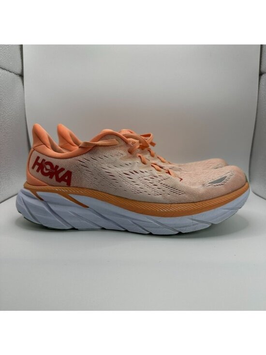 Hoka One One Shoes - Hoka One One W Clifton 8 Shoes Womens Size 7.5B Coral Running Cushioning Trainer